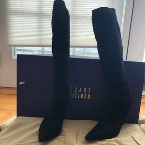 Stuart  Weitzman Black Suede Bootpoint CalfStretch